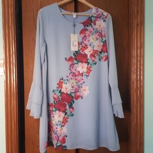 NWT Yumi Watercolour Rose Placement Tunic Dress